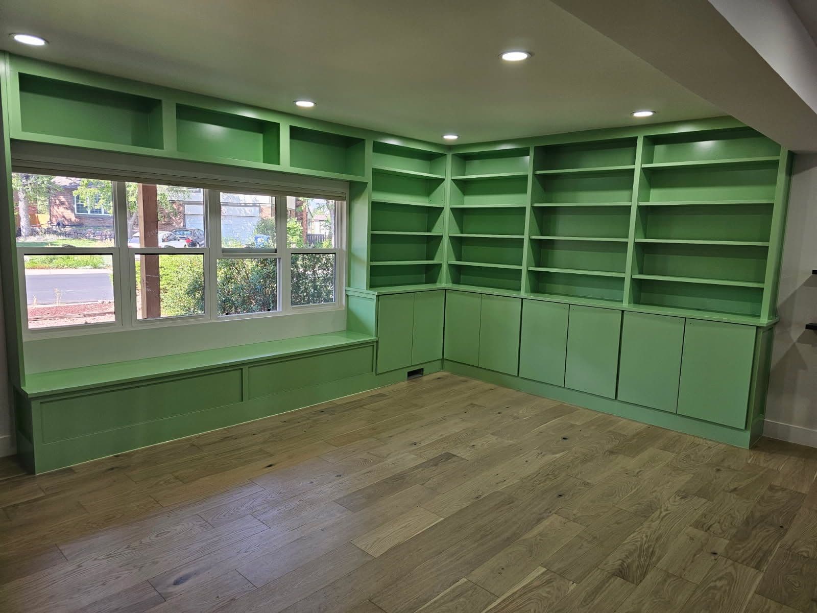 Project Stunning Green Built-In Shelves Transformation image